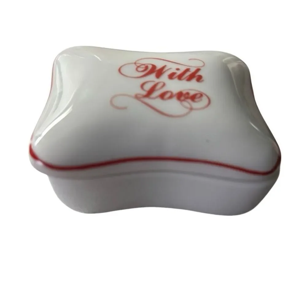 With Love Porcelain Trinket Box Made In Japan